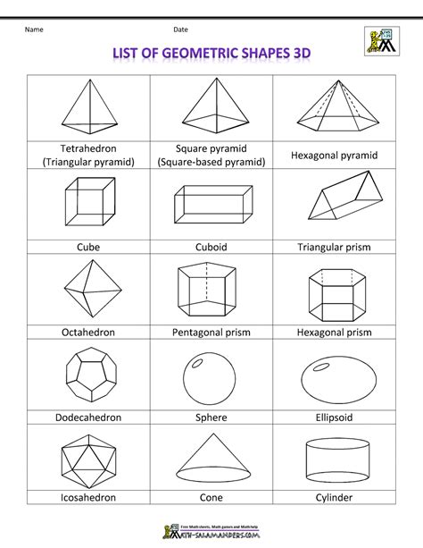 3d Shapes Free Printable
