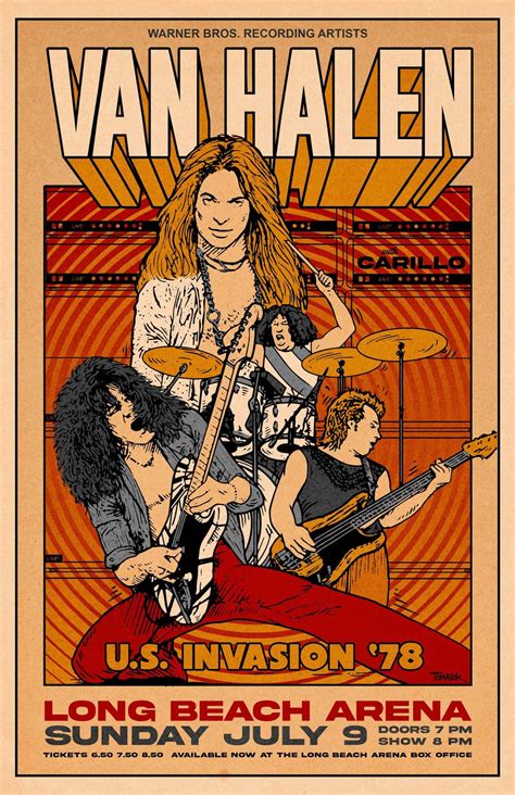 Van Halen 1978 Tour Poster Poster Canvas Wall Art Print John Sneaker
