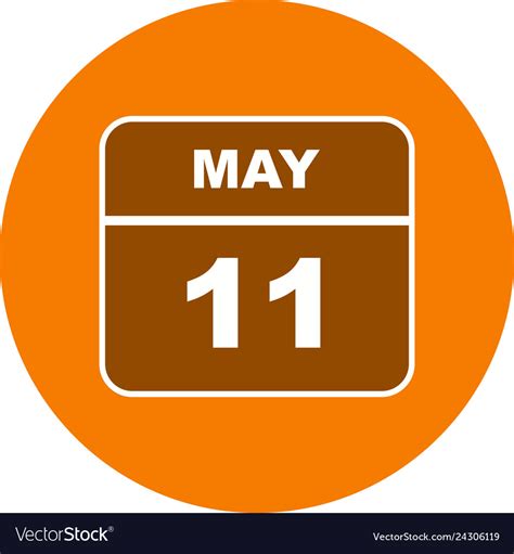 May 11th Date On A Single Day Calendar Royalty Free Vector