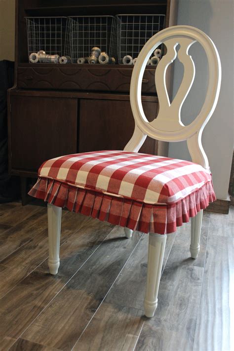 Made to fit most armless dining chairs. Red and White Buffalo Check Slipcovers - Slipcovers by ...