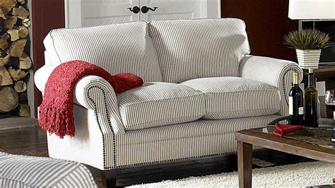 Free shipping on many items! White & Blue Striped Fabric Cottage Style Sofa & Loveseat Set