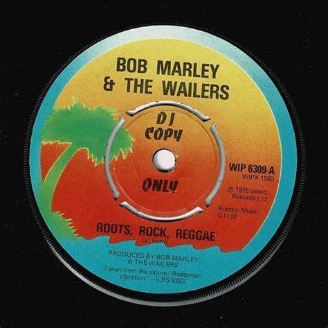 Bob Marley And The Wailers Roots Rock Reggae Vinyl Record 7 Inch Island 1976 Promo