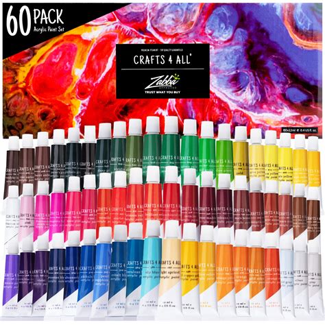 Acrylic Paint Set By Crafts 4 All Perfect For Canvas Wood Ceramic