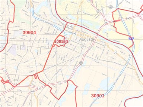 Augusta Ga Zip Code Map