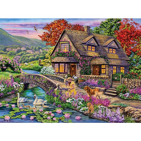 Swan Cottage 500 Piece Jigsaw Puzzle Bits And Pieces