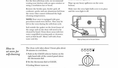 ge self-cleaning oven manual