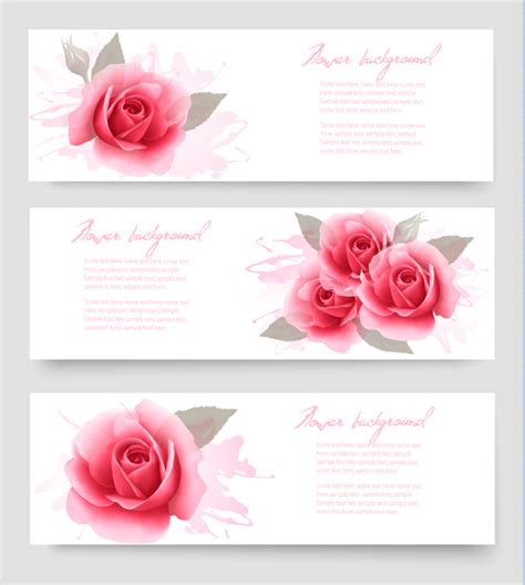 Pink Rose Banner Vector Design Free Download