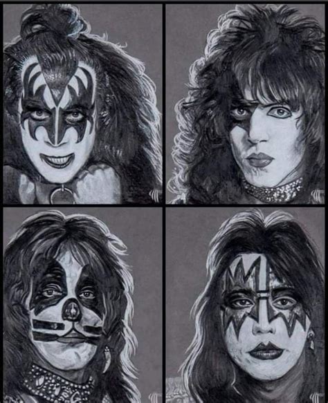 Paul Kiss Kiss Artwork Kissing Drawing Vinnie Vincent Classic Rock