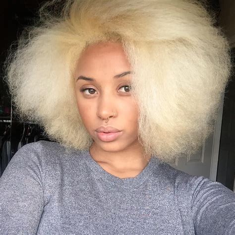 So you gotta please yourself. i was white white blond when i was little, now it's ashy/gray blond. black girl with blonde hair | afro blowout hairstyle ...
