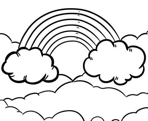 Rainbow In Sky Coloring Page Free Printable Coloring Pages For Kids