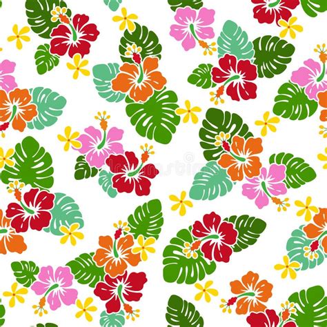 Pretty Hibiscus Flower Pattern Stock Illustration Illustration Of