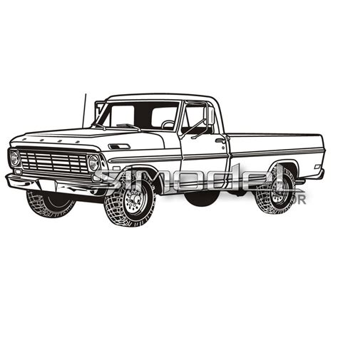 Pickup Ford F 100 1968 Svgepsai Dxf Png  Car Vector Etsy