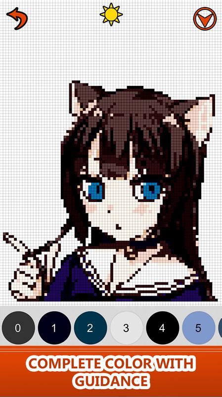 Anime Manga Color By Number Pixel Art Coloring Para