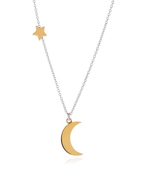 Gold And Silver Half Moon Necklace Tinalilienthal Jewellery London