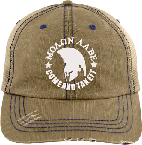Molon Labe Spartan Distressed Cap Hat Custom Sticker Trucker Hat