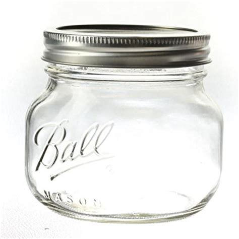 Group Of 4 Ball Clear Glass Wide Mouth Short Mason Jars With Self Sealing Lids Group Of 4 Ball