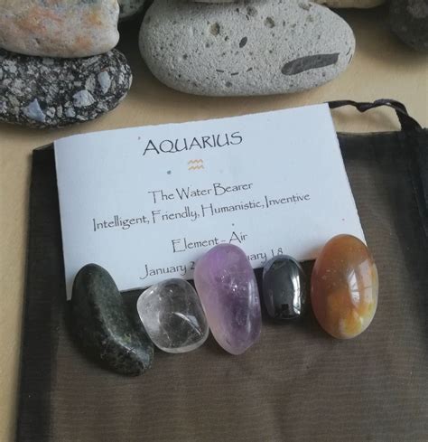 Aquarius Zodiac Astrology Crystal Set Clear Quartz Crystal Etsy