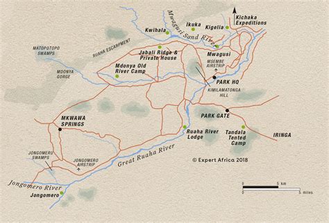 Reference Map Of Ruaha National Park Tanzania Expert Africa