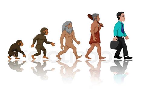 Vector Illustration Of Concept Of Human Evolution From Ape