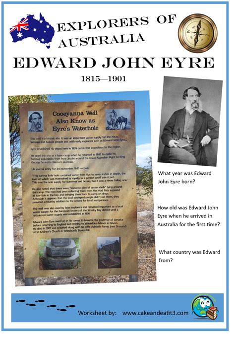 Edward John Eyre Explorers Of Australia