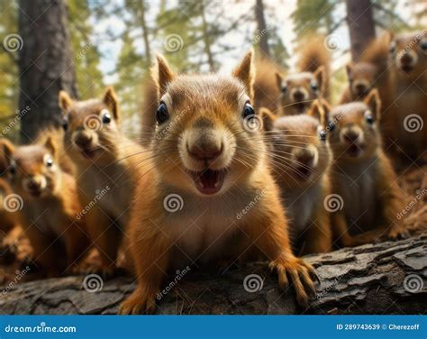 A Group Of Squirrels Stock Image Image Of Woodland 289743639