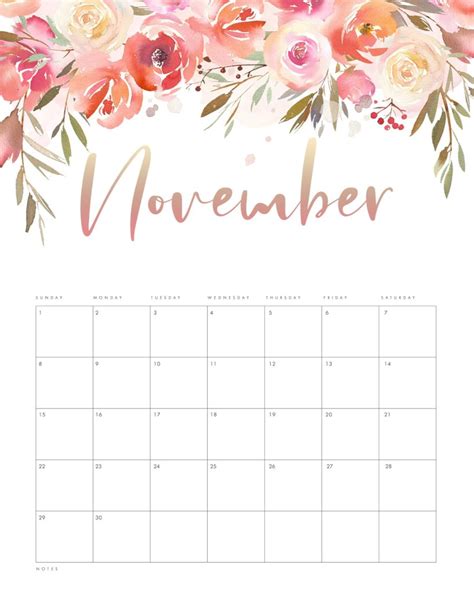 2020 Floral Calendar Printable That You Will Love The Smart Wander