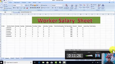 How To Use Worker Salary Sheet In Excel Youtube
