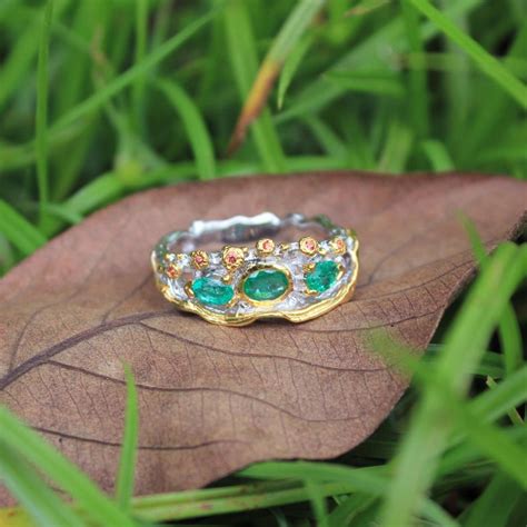 Emerald Ring 925 Silver Ring Oval Emerald Ring Promise Etsy