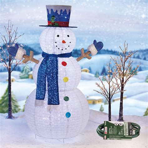 Snowman Outdoor Lawn Pop Up With 200 White Led Lights And