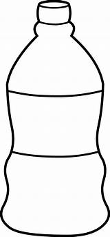 Bottle Water Clipart Clip Drawing Plastic Soda Jug Line Bottled Glass Cliparts Liter Coloring Kids Pitcher Container Template Bottles Empty sketch template