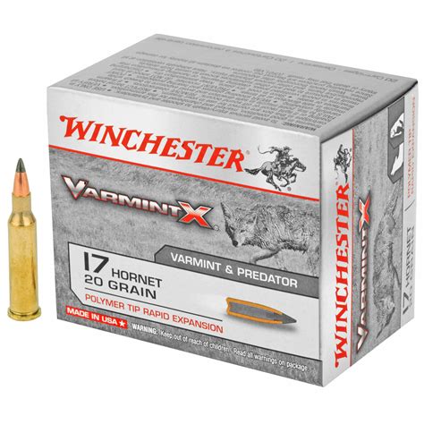 Winchester Varmint X 17 Hornet Ammo 20gr Polymer Tip 20box
