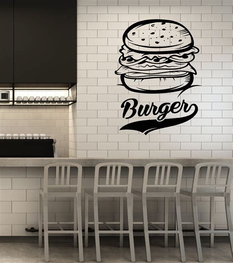 Vinyl Wall Decal Burger Fast Food Restaurant Food Truck Art Stickers