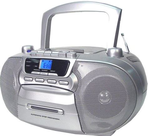 Supersonic Sc 727sil Portable Cd Player With Cassetterecorder And Amfm