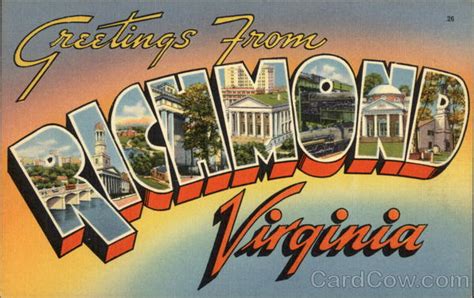 Greetings From Richmond Virginia Postcard