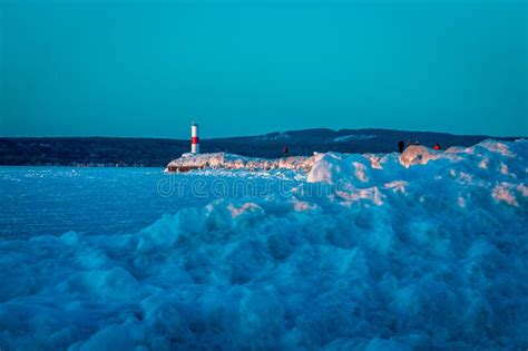 Petoskey Mi Usa March 3rd 2018 Landscape Shot Of The Ligthouse In