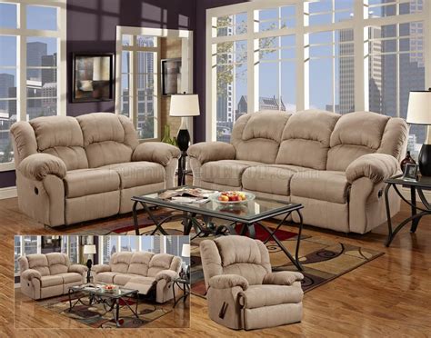 camel fabric modern reclining sofa loveseat set woptions