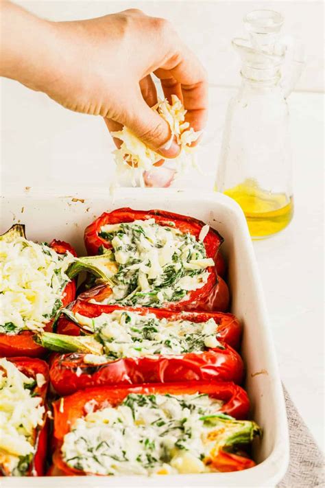 Spinach And Ricotta Stuffed Peppers Table For Two® By Julie Chiou