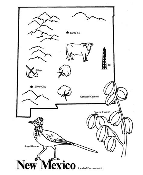 New Mexico State Outline Coloring Page New Mexico History Coloring