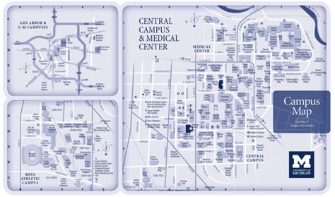 Campus Maps University Of Michigan Online Visitor S Guide Printable