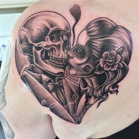 Full puzzle sleeve of face portrait and skull tattoo by piotr deadi dedel. WEBSTA @ leeroyinks - A kiss to send us off finished ...