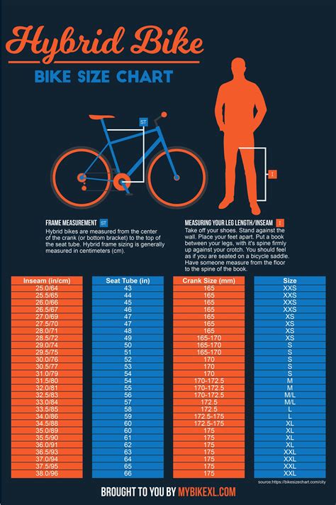 Hybrid Bike Size Chart Cm A Visual Reference Of Charts Chart Master