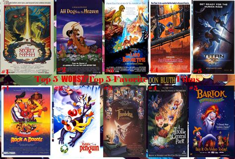 Top 5 Worsttop 5 Favorite Don Bluth Films By Supercrashthehedgeho On