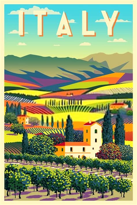 12 Best Places To Visit In Italy Italy Poster Retro Travel Poster