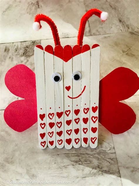 Valentines Day Popsicle Stick Love Bug Craft For Kids