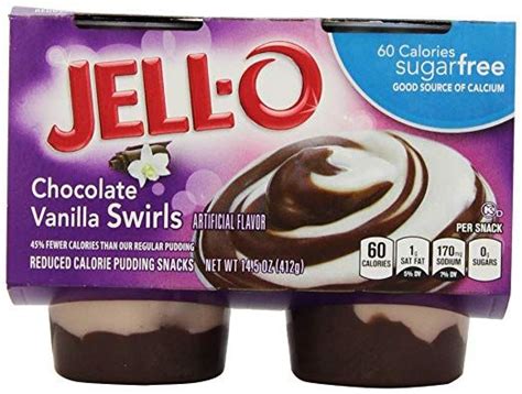 Jell O Sugar Free Pudding Snacks Chocolate Vanilla Swirls Pk Oz Sugar Free Pudding