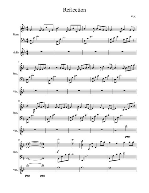 Reflection Sheet Music For Piano Violin Download Free