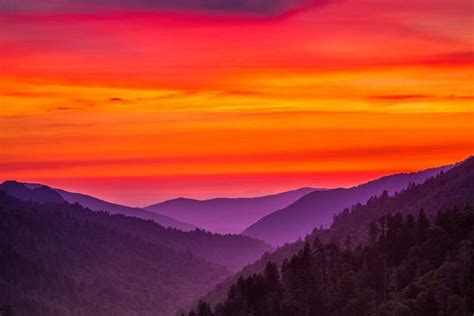 Sunset From Mortons Overlook In The Smoky Mountains In 2020 Mountain
