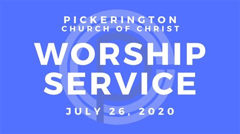 Worship Service July 26 2020 Youtube