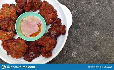 Fried Fish Paste Balls Or Deep Fried Fish Cake Thai Food Style Stock