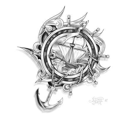 Tattoo Design Ship Anchor And Ropes By Drocel On Deviantart